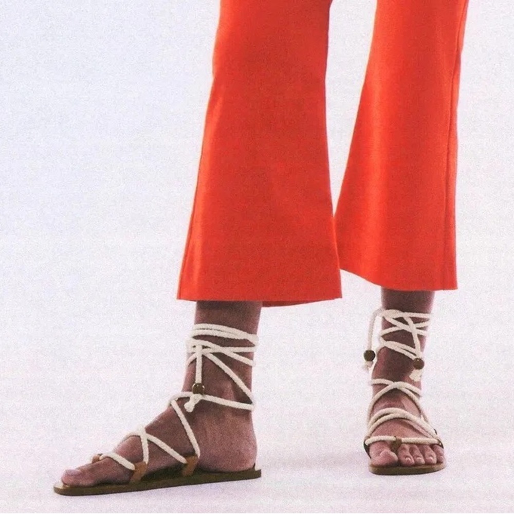 Zara Rope Tie-Up Sandals - 6-6.5/39